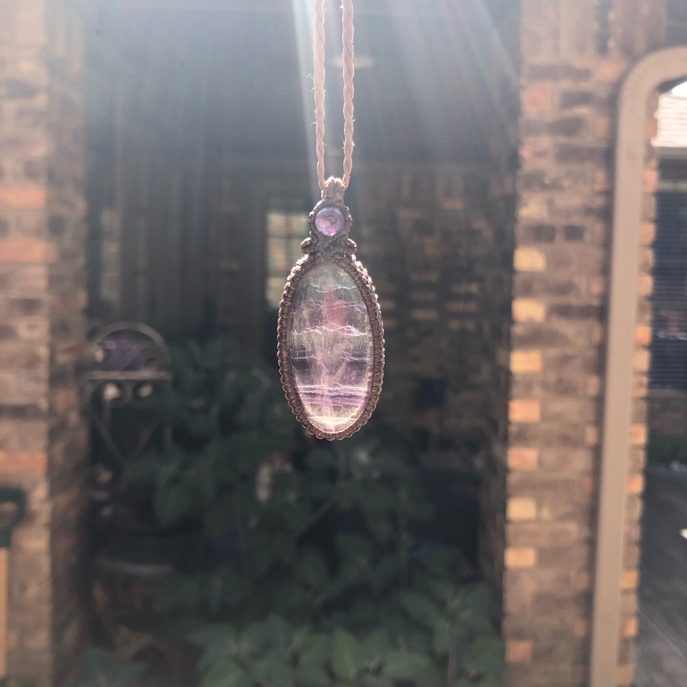 Fluorite macrame necklace